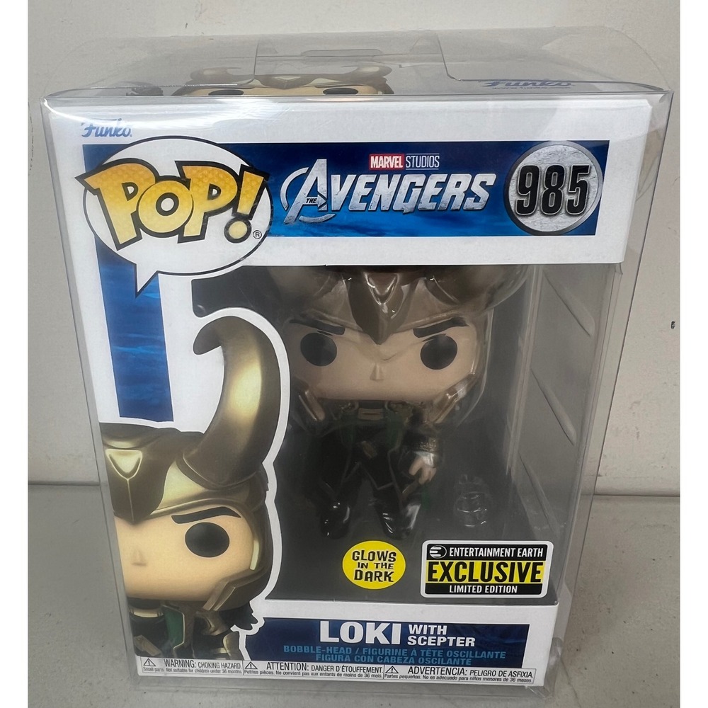 Funko POP Marvel Avengers Loki with Scepter 985 Glow in the Dark EE Exclusive